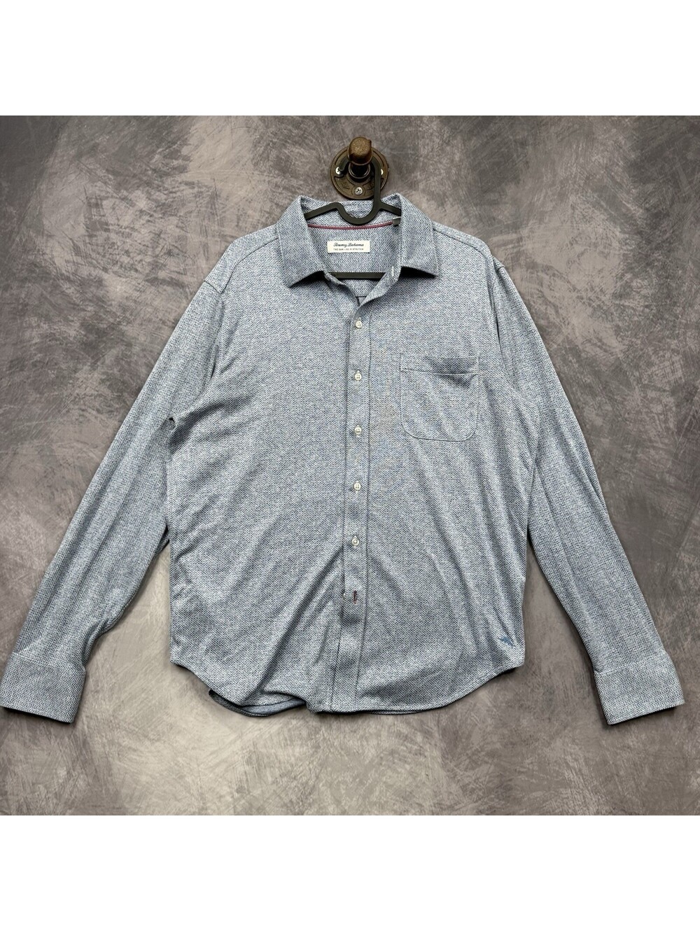 Tommy Bahama Shirt Mens M San Lucio Stretch Knit Island Zone Long Sleeve Supima